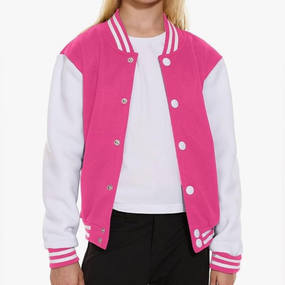 Pink and White Varsity Jacket